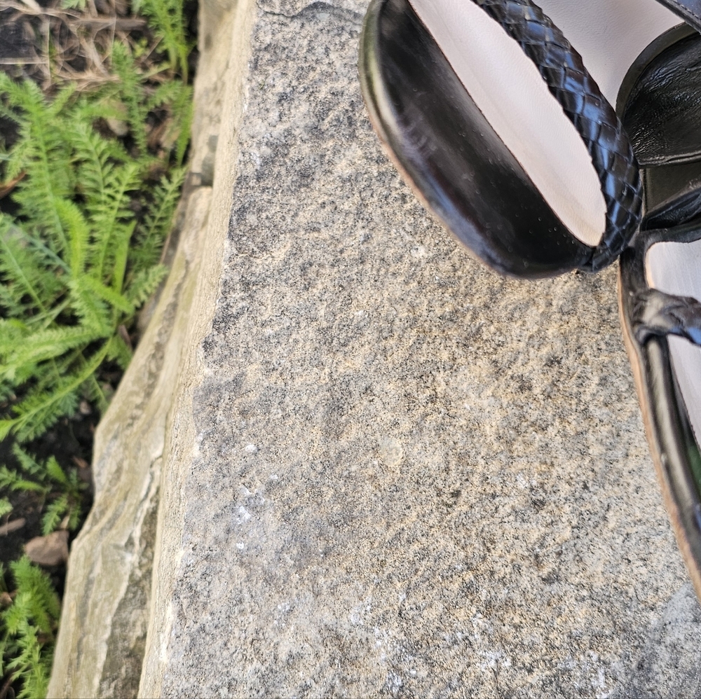 Cole Haan black braided wedge sandals. 2 inch heel. $225 msrp size 7.5 - Picture 8 of 11